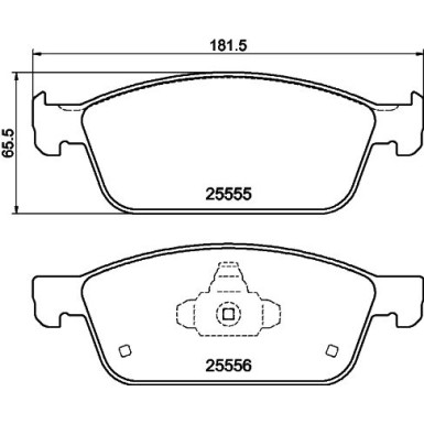 Hella | Bremsbelagsatz, Scheibenbremse | 8DB 355 025-511