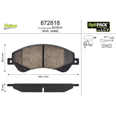 Valeo | Bremsbelagsatz, Scheibenbremse | 872818