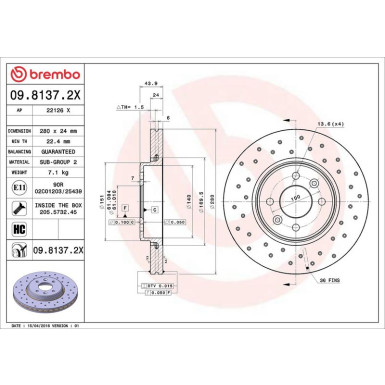 Brembo | Bremsscheibe | 09.8137.2X
