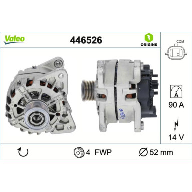 446526 Generator VALEO ORIGINS - NEW O.E. TECHNOLOGIE