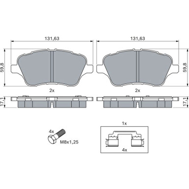 0 986 494 792 Bremsbelagsatz, Scheibenbremse