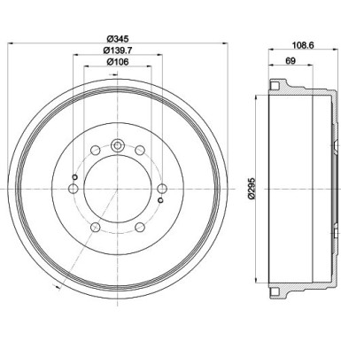 Hella | Bremstrommel | 8DT 355 302-921