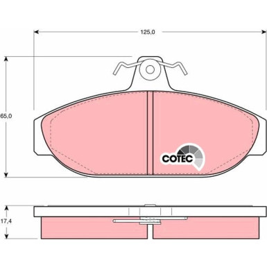 GDB482 Bremsbelagsatz, Scheibenbremse COTEC GDB482 Bremsbelagsatz, Scheibenbremse COTEC