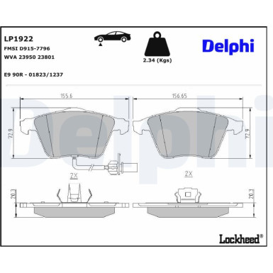 LP1922 Bremsbelagsatz, Scheibenbremse