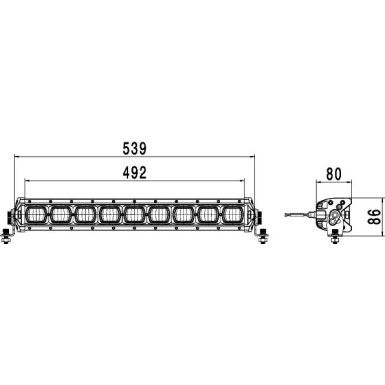 Hella 2 x HELLA Arbeitsscheinwerfer 1FJ 360 002-502