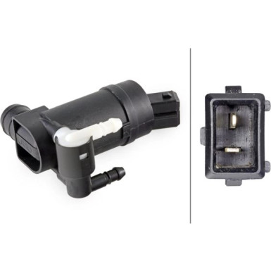 Hella | Waschwasserpumpe, Scheibenreinigung | 8TW 010 958-001