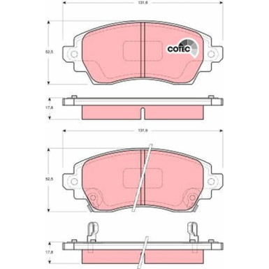GDB3333 Bremsbelagsatz, Scheibenbremse COTEC GDB3333 Bremsbelagsatz, Scheibenbremse COTEC