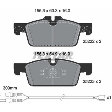 Textar Bremsbelagsatz, Scheibenbremse Q+ 2522204