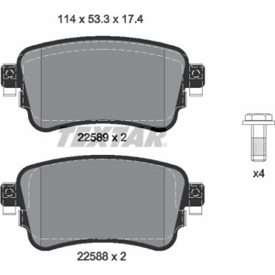 2258801 Bremsbelagsatz, Scheibenbremse