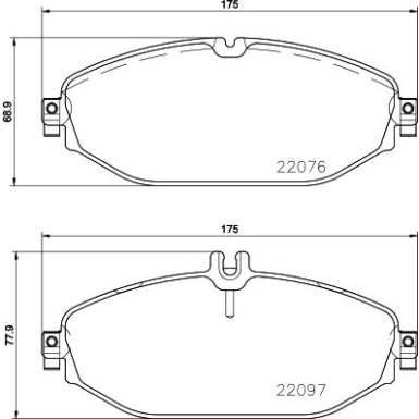 Hella | Bremsbelagsatz, Scheibenbremse | 8DB 355 021-921