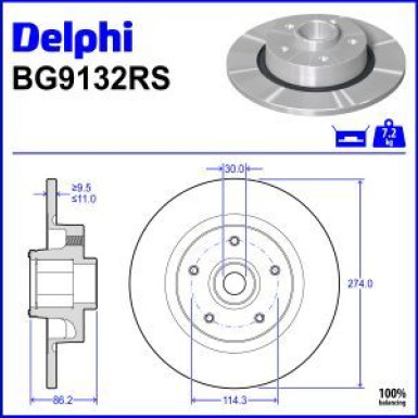 Delphi Bremsscheibe BG9132RS
