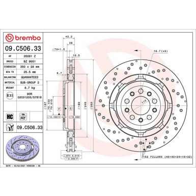 Brembo Bremsscheibe PRIME LINE - Dual Cast 09.C506.33