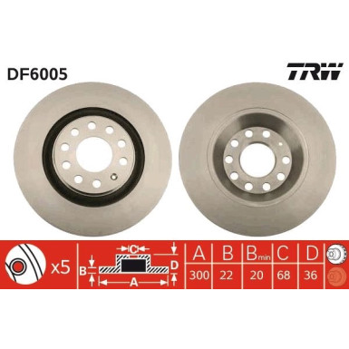 TRW | Bremsscheibe | DF6005