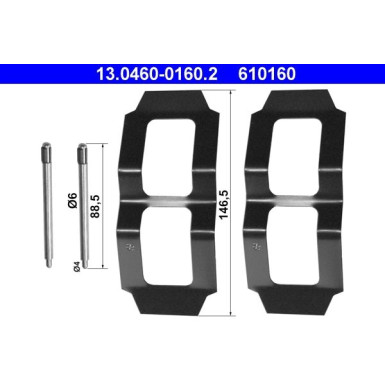 13.0460-0160.2 Zubehörsatz, Scheibenbremsbelag