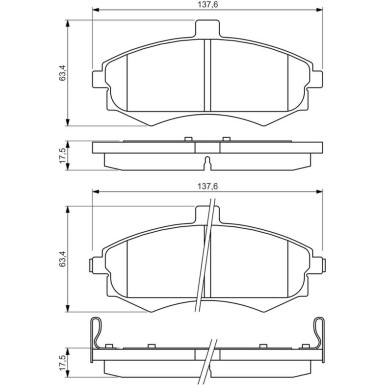 BOSCH Bremsbelagsatz, Scheibenbremse 0 986 424 810