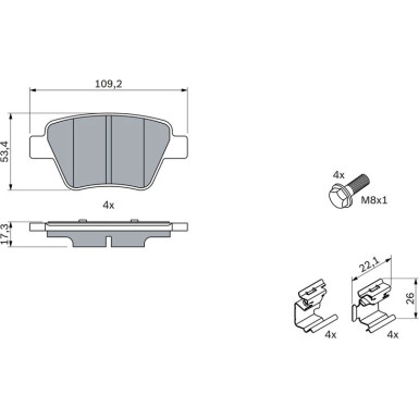 0 986 494 643 Bremsbelagsatz, Scheibenbremse