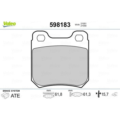 598183 Bremsbelagsatz, Scheibenbremse