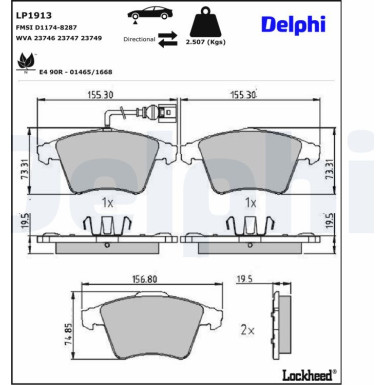 LP1913 Bremsbelagsatz, Scheibenbremse