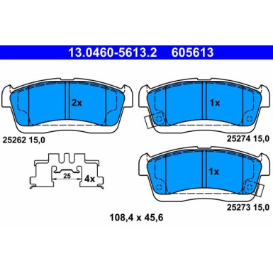 13.0460-5613.2 Bremsbelagsatz, Scheibenbremse