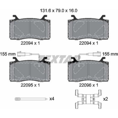 Textar Bremsbelagsatz, Scheibenbremse Q+ 2209401