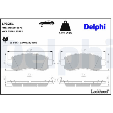 LP3251 Bremsbelagsatz, Scheibenbremse