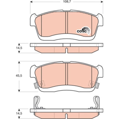GDB3430 Bremsbelagsatz, Scheibenbremse COTEC