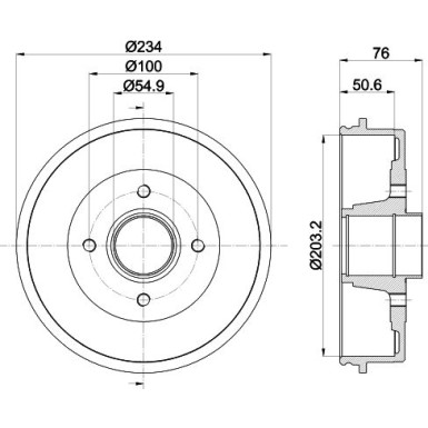 Hella | Bremstrommel | 8DT 355 300-641