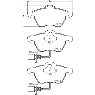 Hella | Bremsbelagsatz, Scheibenbremse | 8DB 355 010-731