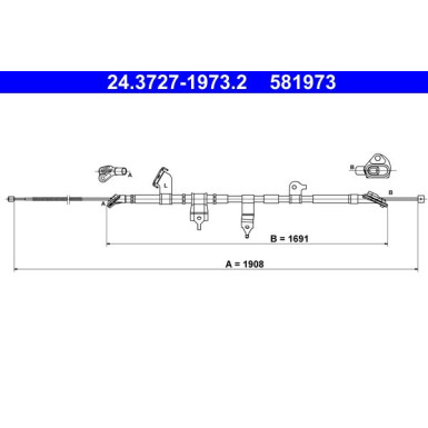 ATE | Seilzug, Feststellbremse | 24.3727-1973.2