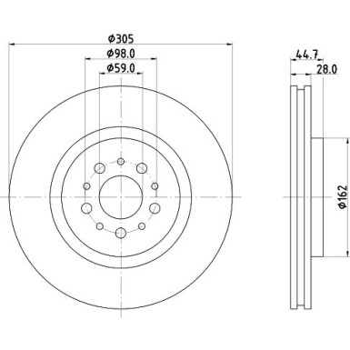Hella | Bremsscheibe | 8DD 355 106-171