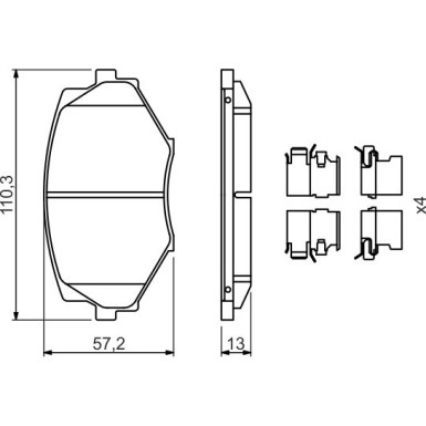 0 986 494 655 Bremsbelagsatz, Scheibenbremse