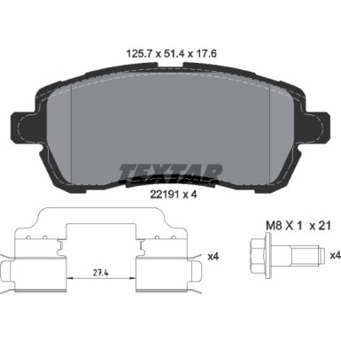 2219103 Bremsbelagsatz, Scheibenbremse Q+