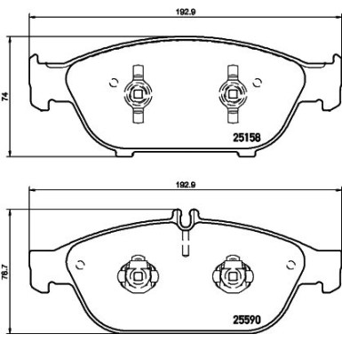 Hella | Bremsbelagsatz, Scheibenbremse | 8DB 355 020-681