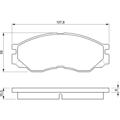 BOSCH Bremsbelagsatz, Scheibenbremse 0 986 424 572