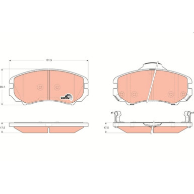 TRW Bremsbelagsatz, Scheibenbremse COTEC GDB3352