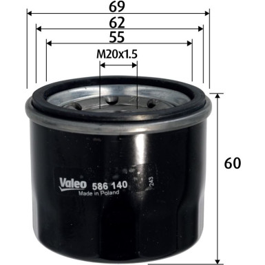 Valeo | Ölfilter | 586140