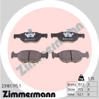 23181.175.1 Bremsbelagsatz, Scheibenbremse