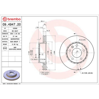 Brembo | Bremsscheibe | 09.4947.20
