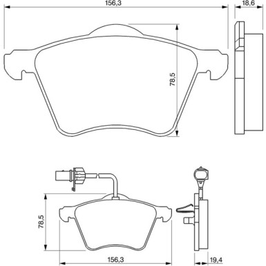 BOSCH Bremsbelagsatz, Scheibenbremse 0 986 424 780