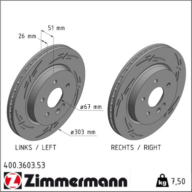 Zimmermann | Bremsscheibe | 400.3603.53