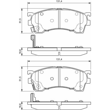 BOSCH Bremsbelagsatz, Scheibenbremse 0 986 424 694