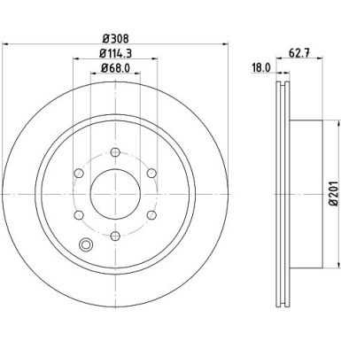 Hella | Bremsscheibe | 8DD 355 115-851