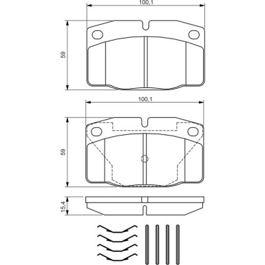 BOSCH Bremsbelagsatz, Scheibenbremse 0 986 469 390