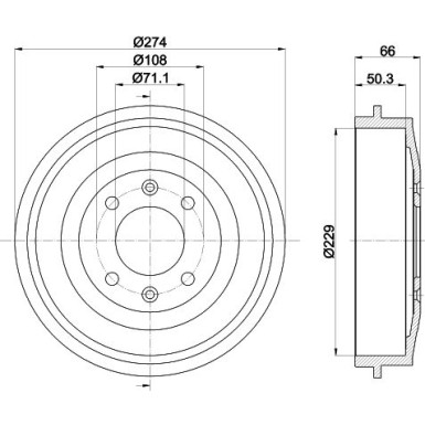 Hella | Bremstrommel | 8DT 355 301-231