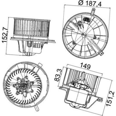 AB 148 000P Innenraumgebläse BEHR *** PREMIUM LINE ***