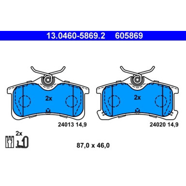 13.0460-5869.2 Bremsbelagsatz, Scheibenbremse