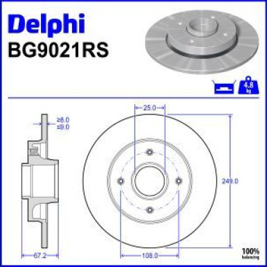 Delphi Bremsscheibe BG9021RS