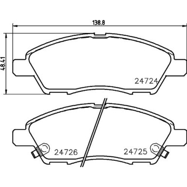 Hella | Bremsbelagsatz, Scheibenbremse | 8DB 355 014-071