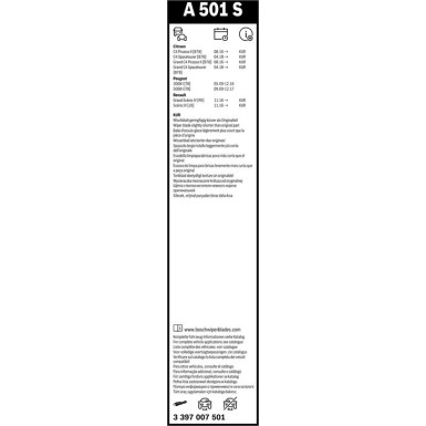BOSCH A 501 S Scheibenwischer Aerotwin 3 397 007 501