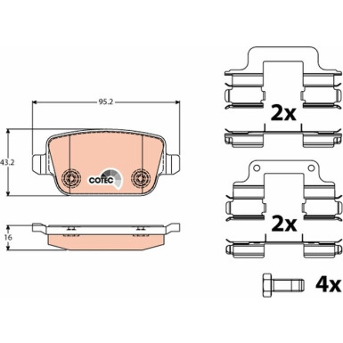 GDB1708 Bremsbelagsatz, Scheibenbremse COTEC